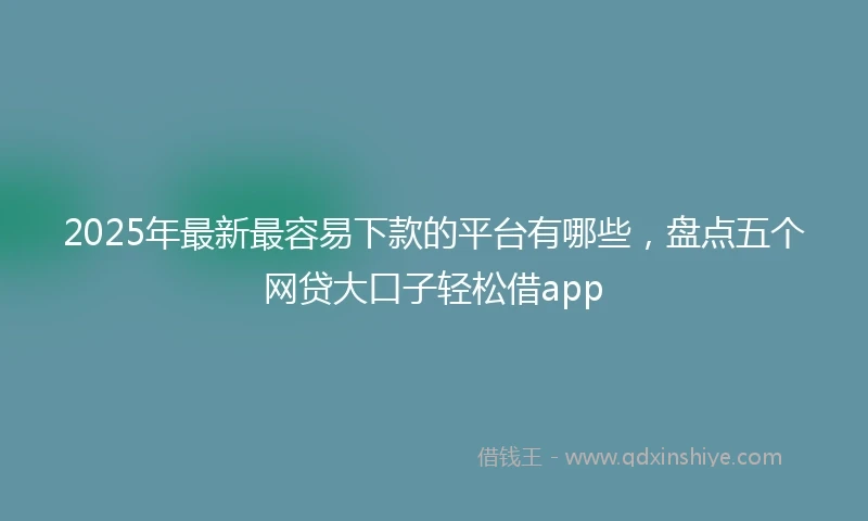 2025年最新最容易下款的平台有哪些，盘点五个网贷大口子轻松借app