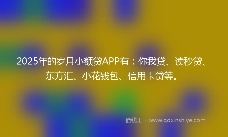 2025年的岁月小额贷APP有：你我贷、读秒贷、东方汇、小花钱包、信用卡贷等。