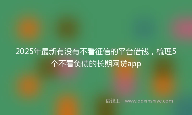 2025年最新有没有不看征信的平台借钱,梳理5个不看负债的长期网贷app
