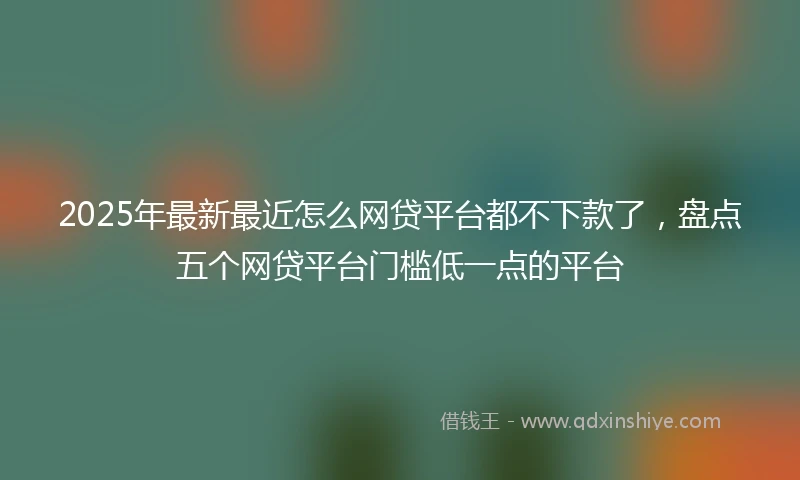 2025年最新最近怎么网贷平台都不下款了，盘点五个网贷平台门槛低一点的平台