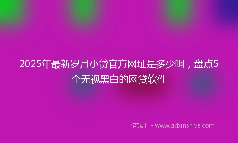 2025年最新岁月小贷官方网址是多少啊，盘点5个无视黑白的网贷软件