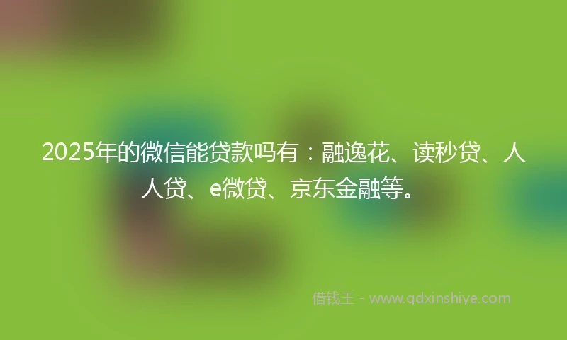 2025年的微信能贷款吗有：融逸花、读秒贷、人人贷、e微贷、京东金融等。