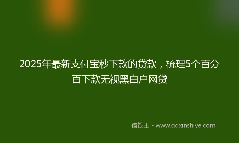 2025年最新支付宝秒下款的贷款，梳理5个百分百下款无视黑白户网贷