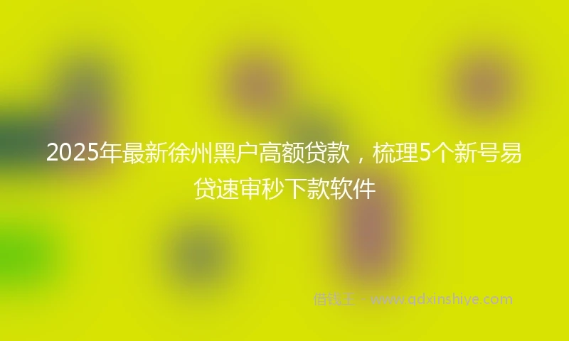 2025年最新徐州黑户高额贷款，梳理5个新号易贷速审秒下款软件