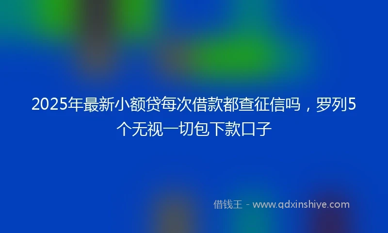 2025年最新小额贷每次借款都查征信吗，罗列5个无视一切包下款口子