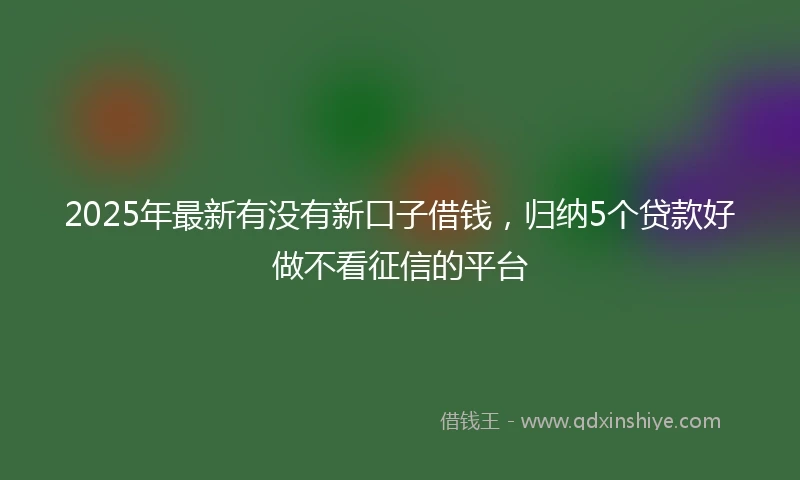 2025年最新有没有新口子借钱，归纳5个贷款好做不看征信的平台