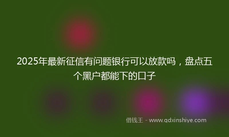 2025年最新征信有问题银行可以放款吗，盘点五个黑户都能下的口子