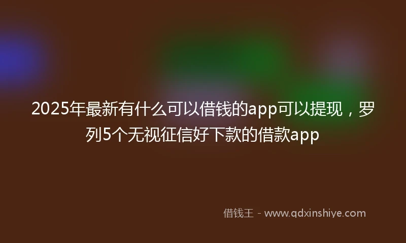 2025年最新有什么可以借钱的app可以提现，罗列5个无视征信好下款的借款app