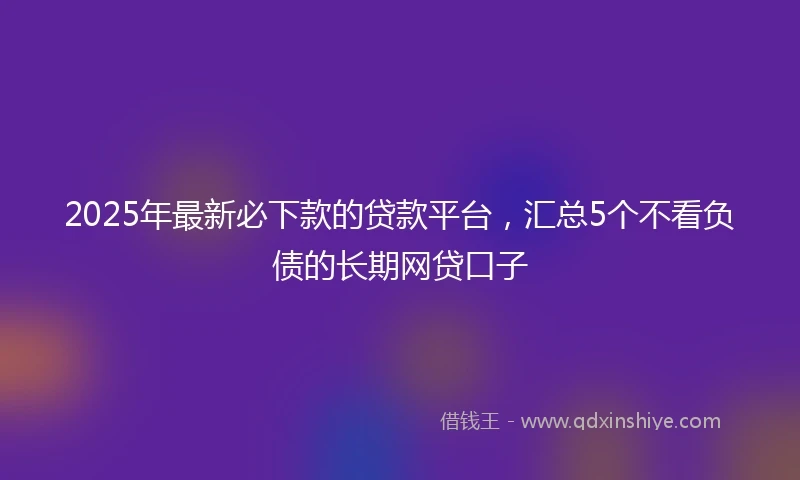 2025年最新必下款的贷款平台，汇总5个不看负债的长期网贷口子