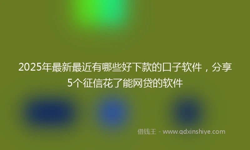 2025年最新最近有哪些好下款的口子软件，分享5个征信花了能网贷的软件