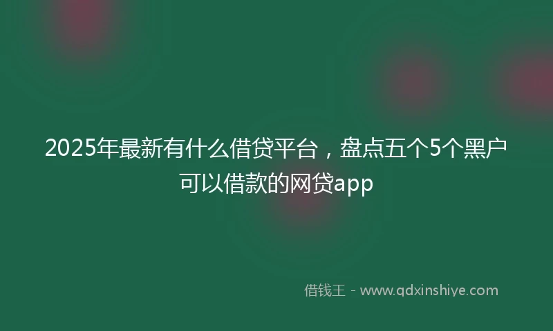 2025年最新有什么借贷平台，盘点五个5个黑户可以借款的网贷app