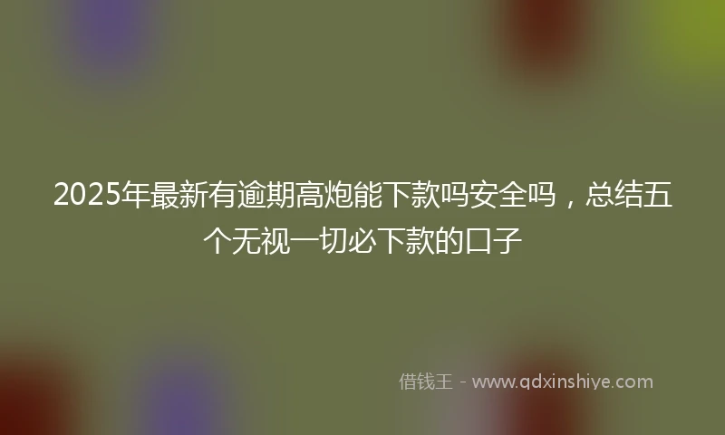 2025年最新有逾期高炮能下款吗安全吗，总结五个无视一切必下款的口子