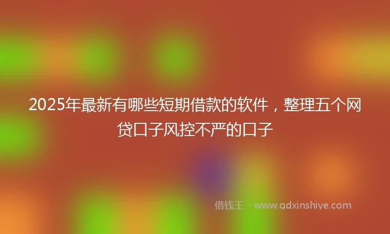2025年最新有哪些短期借款的软件，整理五个网贷口子风控不严的口子