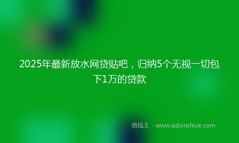 2025年最新放水网贷贴吧，归纳5个无视一切包下1万的贷款