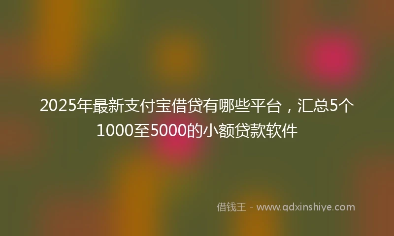 2025年最新支付宝借贷有哪些平台，汇总5个1000至5000的小额贷款软件