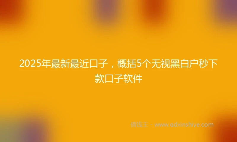 2025年最新最近口子，概括5个无视黑白户秒下款口子软件