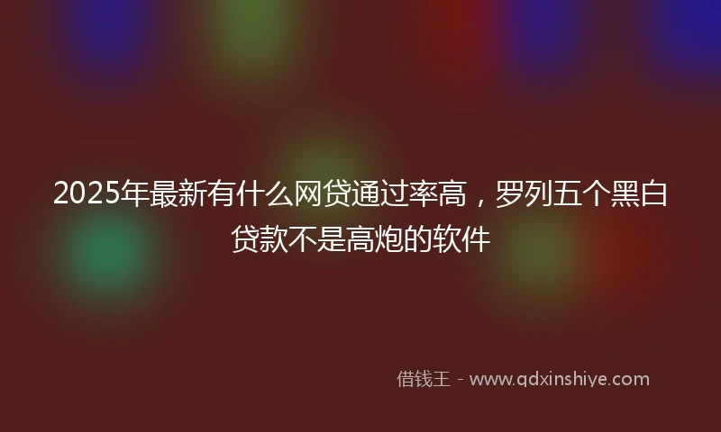 2025年最新有什么网贷通过率高，罗列五个黑白贷款不是高炮的软件