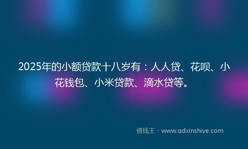 2025年的小额贷款十八岁有：人人贷、花呗、小花钱包、小米贷款、滴水贷等。