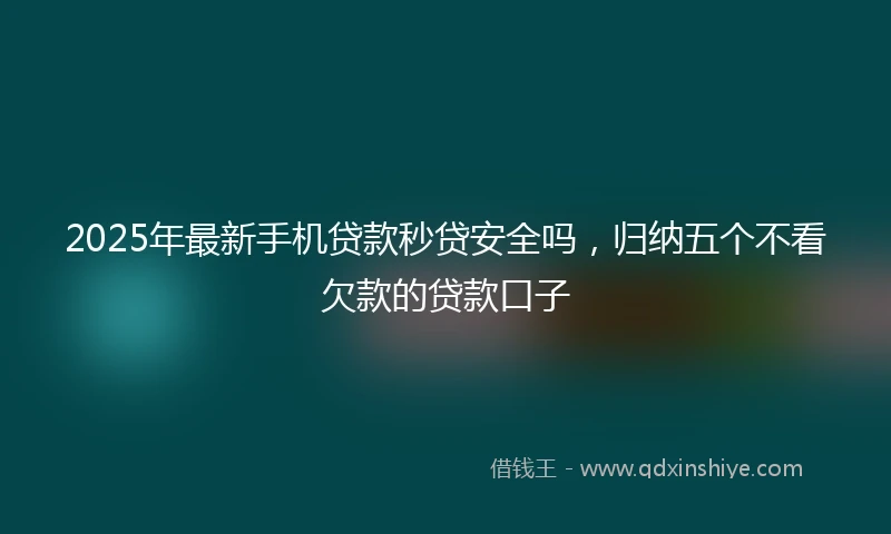 2025年最新手机贷款秒贷安全吗，归纳五个不看欠款的贷款口子