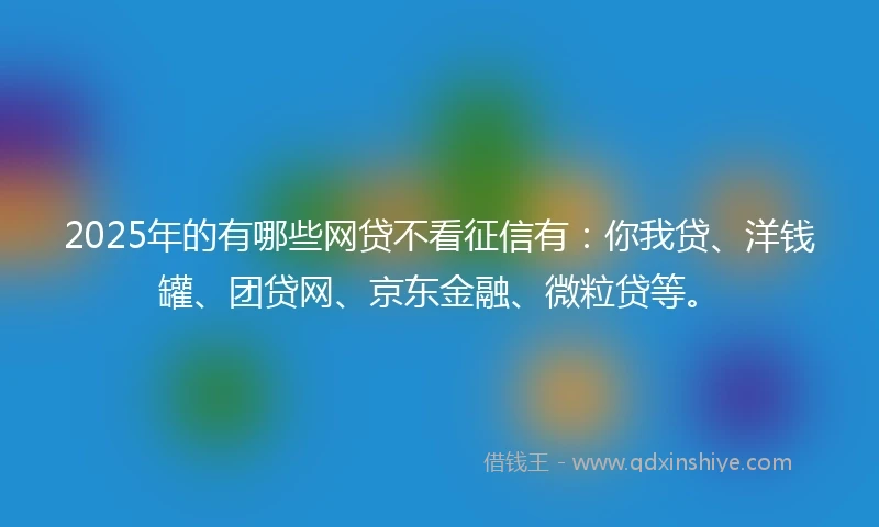 2025年的有哪些网贷不看征信有：你我贷、洋钱罐、团贷网、京东金融、微粒贷等。