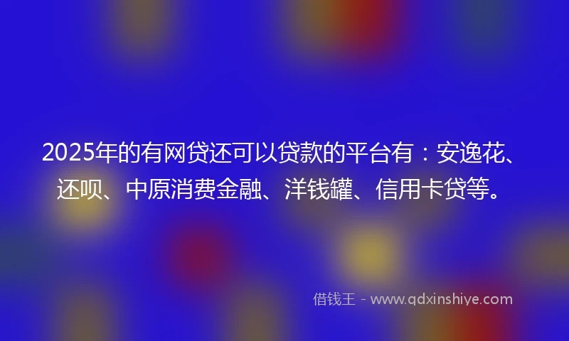 2025年的有网贷还可以贷款的平台有：安逸花、还呗、中原消费金融、洋钱罐、信用卡贷等。