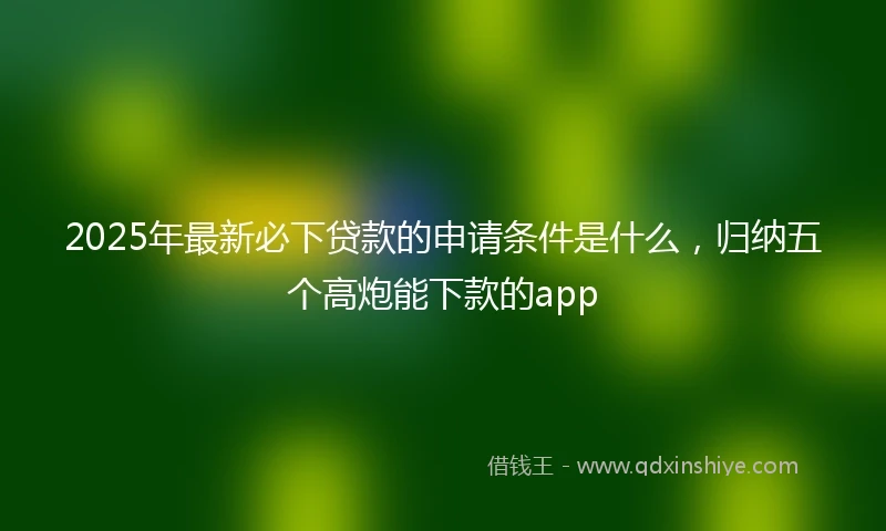 2025年最新必下贷款的申请条件是什么，归纳五个高炮能下款的app