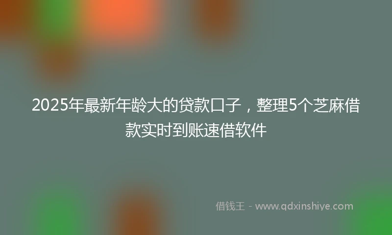 2025年最新年龄大的贷款口子，整理5个芝麻借款实时到账速借软件