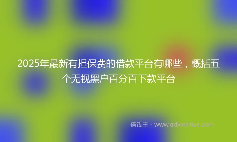 2025年最新有担保费的借款平台有哪些，概括五个无视黑户百分百下款平台