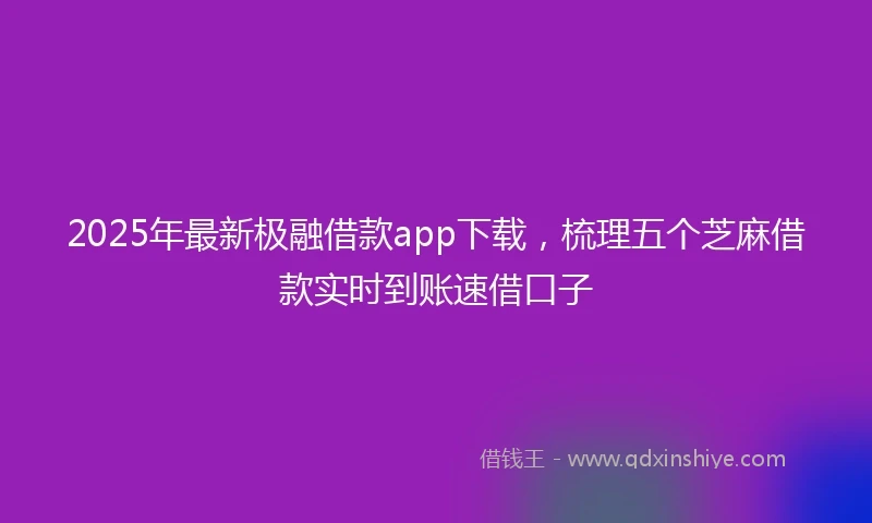 2025年最新极融借款app下载，梳理五个芝麻借款实时到账速借口子