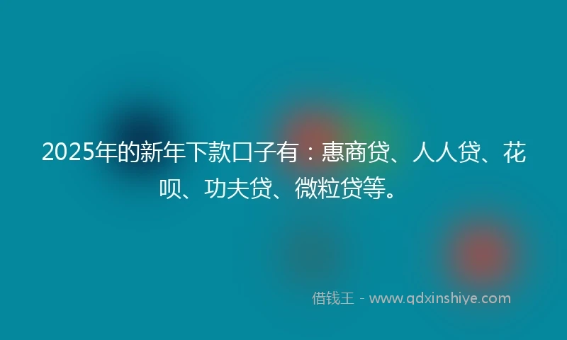 2025年的新年下款口子有：惠商贷、人人贷、花呗、功夫贷、微粒贷等。