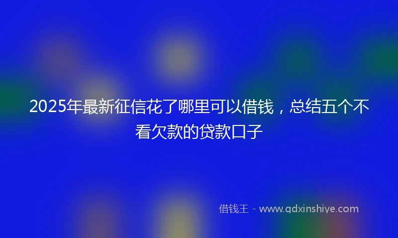 2025年最新征信花了哪里可以借钱，总结五个不看欠款的贷款口子