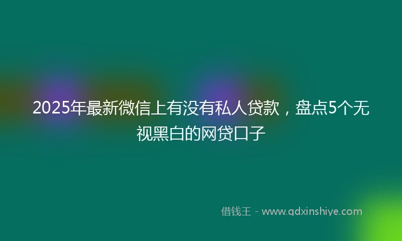 2025年最新微信上有没有私人贷款，盘点5个无视黑白的网贷口子