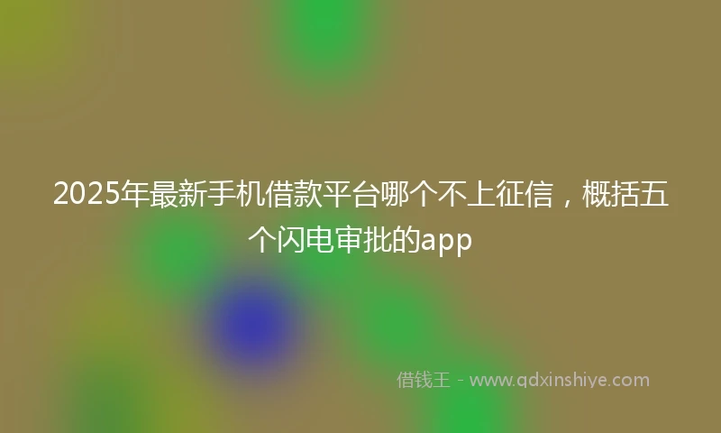 2025年最新手机借款平台哪个不上征信，概括五个闪电审批的app