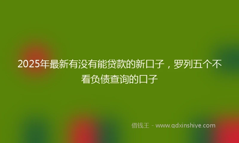 2025年最新有没有能贷款的新口子，罗列五个不看负债查询的口子