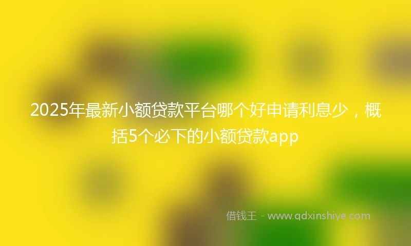 2025年最新小额贷款平台哪个好申请利息少，概括5个必下的小额贷款app