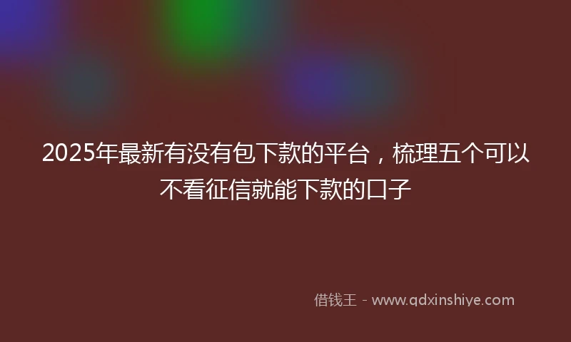 2025年最新有没有包下款的平台，梳理五个可以不看征信就能下款的口子