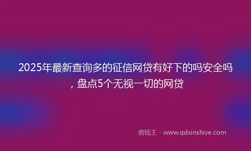 2025年最新查询多的征信网贷有好下的吗安全吗，盘点5个无视一切的网贷