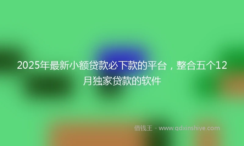 2025年最新小额贷款必下款的平台，整合五个12月独家贷款的软件