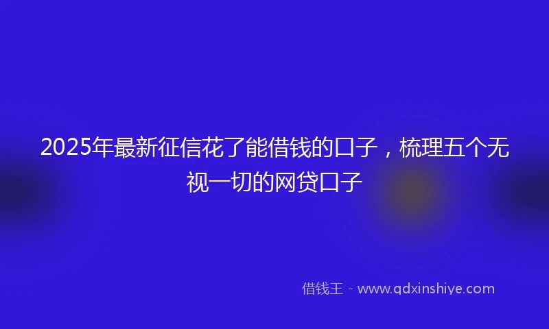 2025年最新征信花了能借钱的口子，梳理五个无视一切的网贷口子