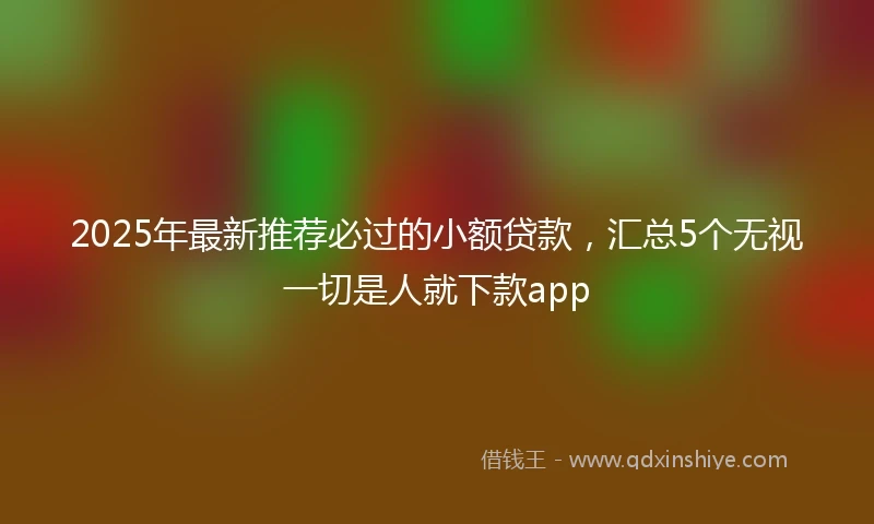 2025年最新推荐必过的小额贷款，汇总5个无视一切是人就下款app