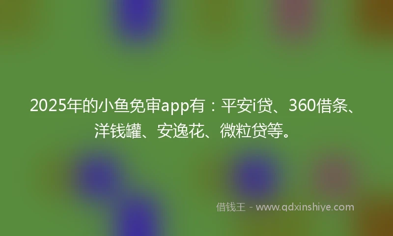2025年的小鱼免审app有：平安i贷、360借条、洋钱罐、安逸花、微粒贷等。