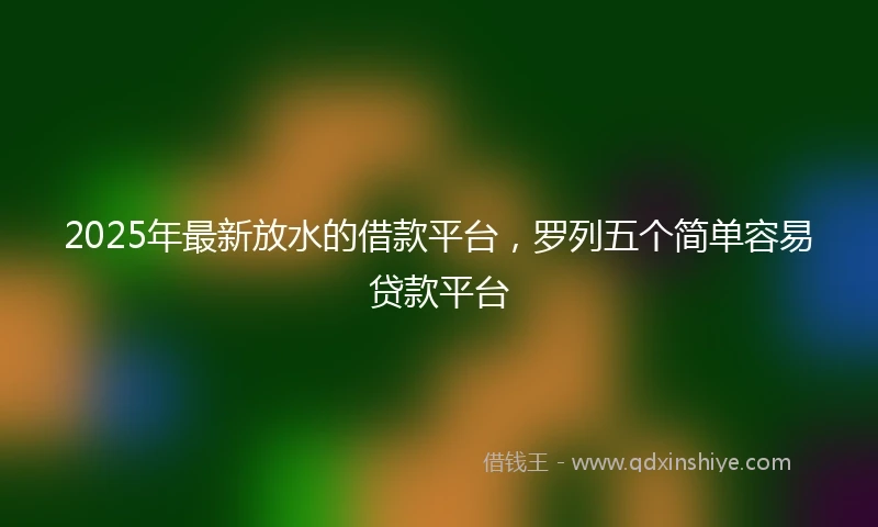 2025年最新放水的借款平台，罗列五个简单容易贷款平台