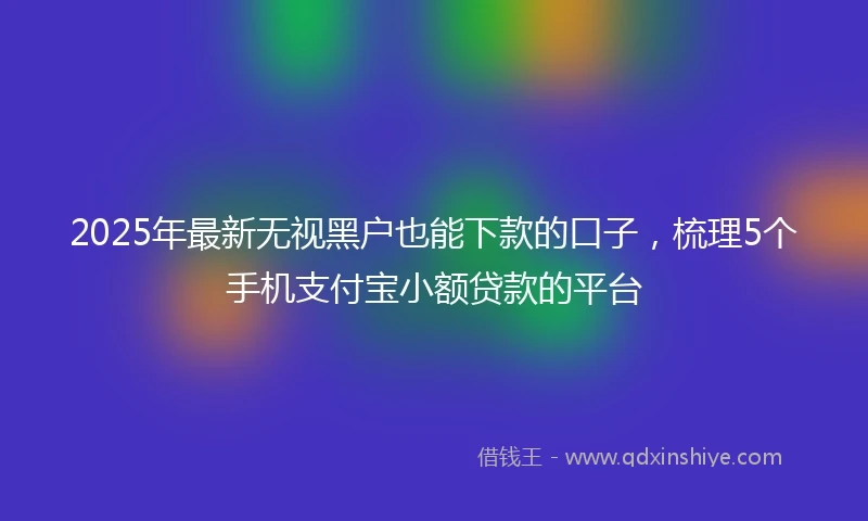 2025年最新无视黑户也能下款的口子，梳理5个手机支付宝小额贷款的平台