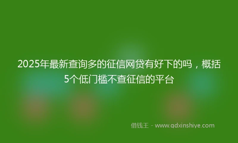 2025年最新查询多的征信网贷有好下的吗，概括5个低门槛不查征信的平台