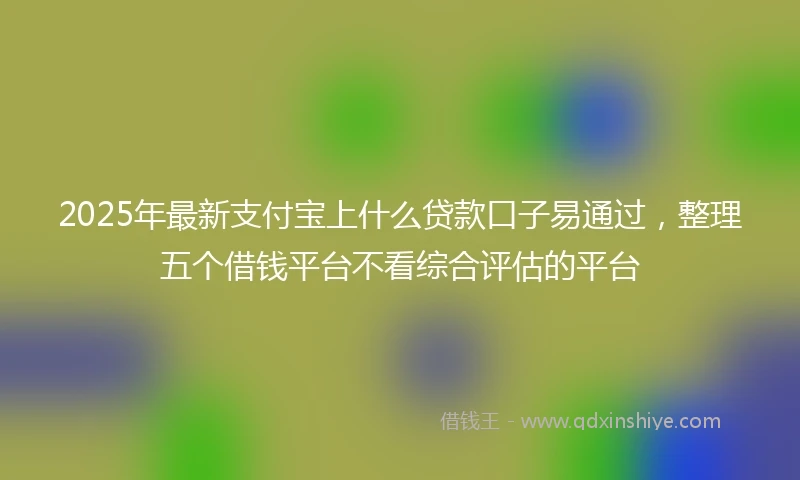 2025年最新支付宝上什么贷款口子易通过，整理五个借钱平台不看综合评估的平台