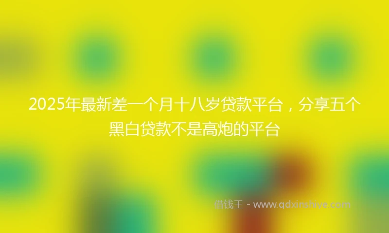 2025年最新差一个月十八岁贷款平台，分享五个黑白贷款不是高炮的平台