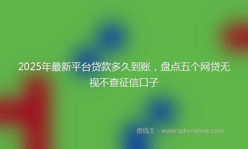 2025年最新平台贷款多久到账，盘点五个网贷无视不查征信口子
