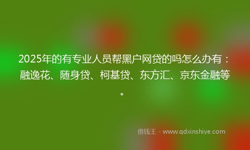 2025年的有专业人员帮黑户网贷的吗怎么办有：融逸花、随身贷、柯基贷、东方汇、京东金融等。