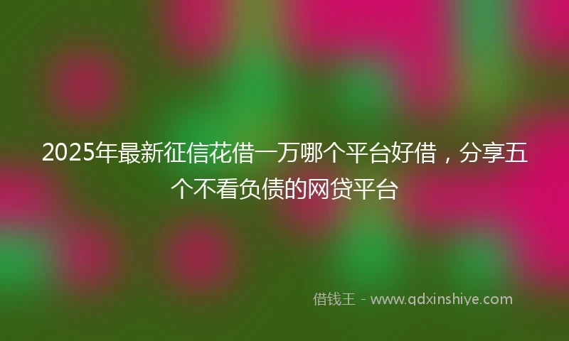 2025年最新征信花借一万哪个平台好借，分享五个不看负债的网贷平台