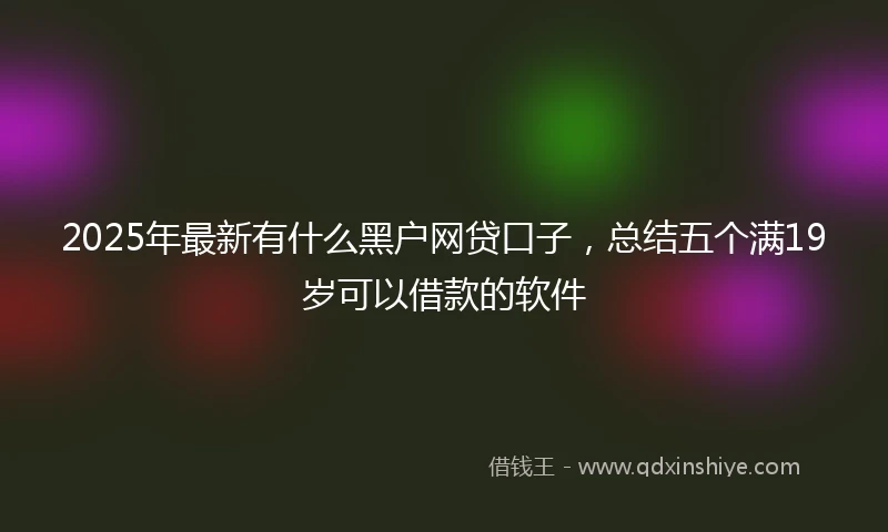 2025年最新有什么黑户网贷口子，总结五个满19岁可以借款的软件